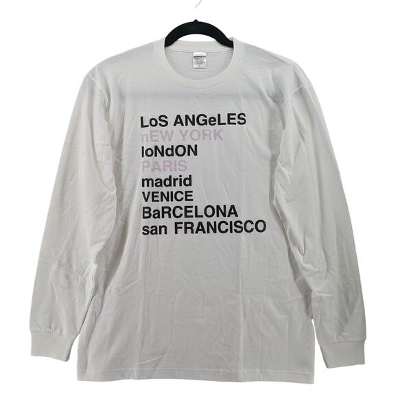 Urban Label Vintage World City Tshirt XL Long Sleeve Seamless Crew Neck‎ Graphic - Picture 1 of 9